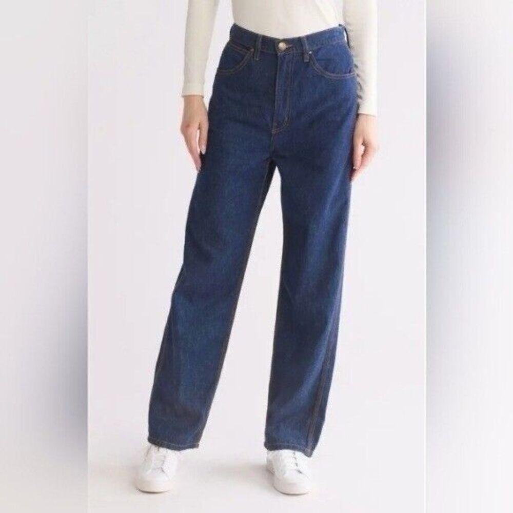 The Great Miner Jeans 28 High Rise Relaxed Straight Dark Wash Denim Rinse Wash